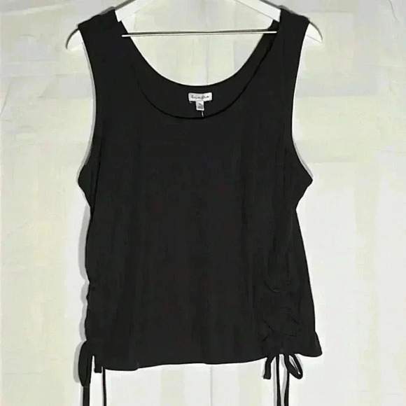 Lovefire Women’s Tank Black 1X Side Ruching  Side Ties Classy Sharp Versatile - Picture 1 of 9
